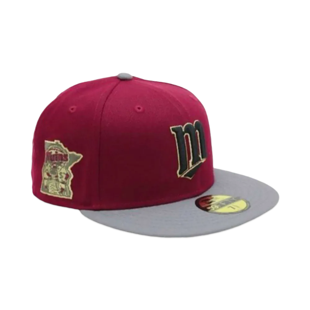 NEW ERA x THE CAP 59Fifty Toxic Gold Apple Minnesota Twins "Burgundy/Gray"