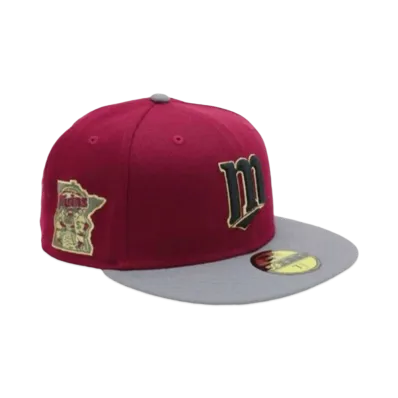NEW ERA x THE CAP 59Fifty Toxic Gold Apple Minnesota Twins "Burgundy/Gray"