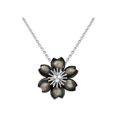 Van Cleef & Arpels Rose de Noel pendant mini model "18K White gold/Diamond/Mother-of-pearl"