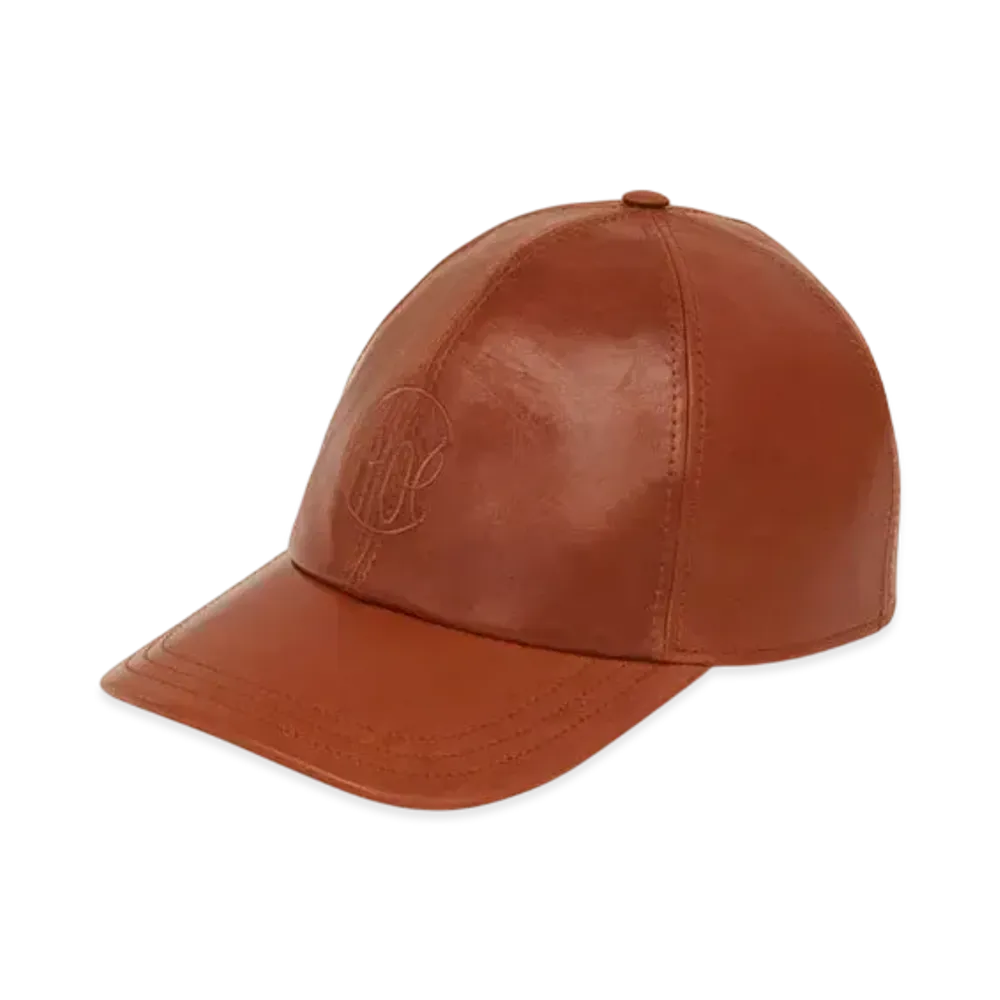 Chloe Swing Cap In Shiny Leather "Clay Brown"
