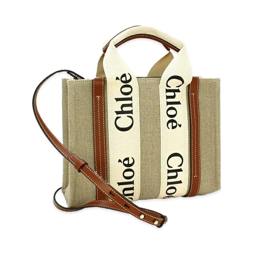 Chloe Women's Woody Small Tote Bag "White/Brown1"