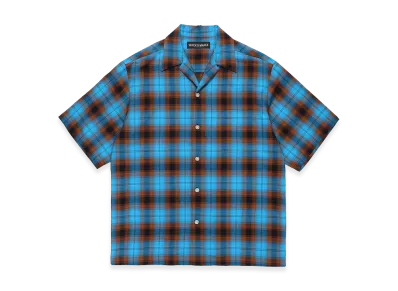 WACKO MARIA Ombre Check Open Collar Shirt "Blue"