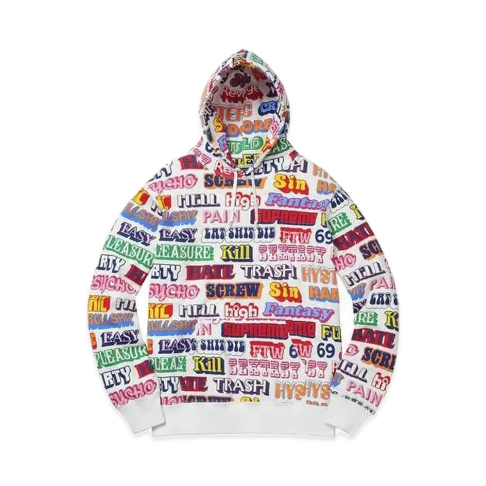 Supreme x HYSTERIC GLAMOUR Text Hooded Sweatshirt "Multi"