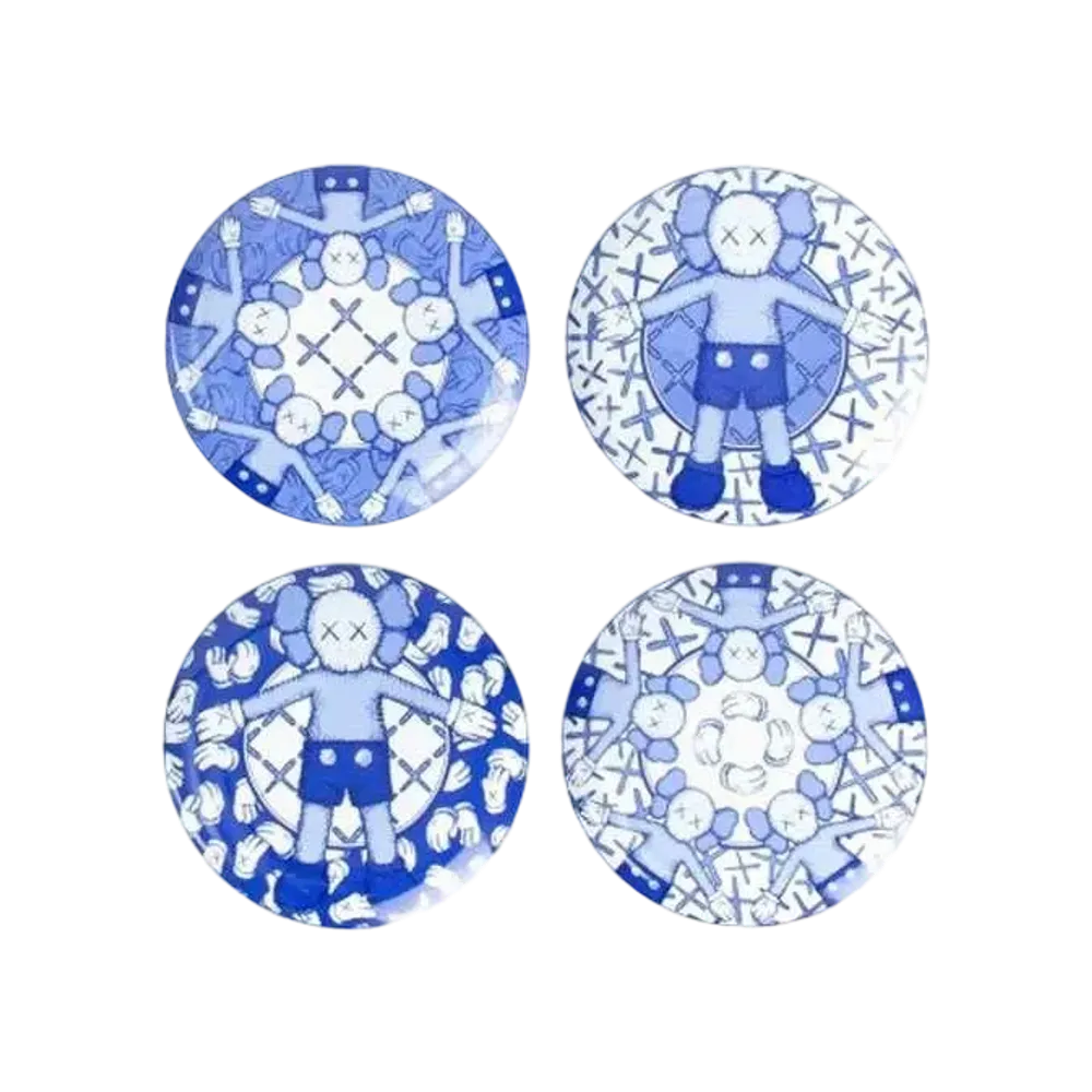 KAWS HOLIDAY Taipei Ceramic Plate Set (Set of 4) "Blue/White"
