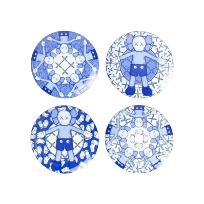 KAWS HOLIDAY Taipei Ceramic Plate Set (Set of 4) "Blue/White"