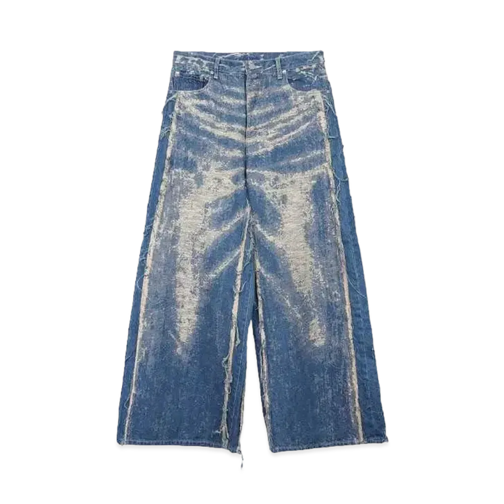 TAAKK WIDE DENIM PANTS "INDIGO BLEACH"