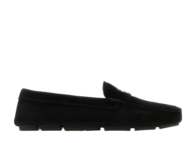 PRADA Suede Loafers "Black"