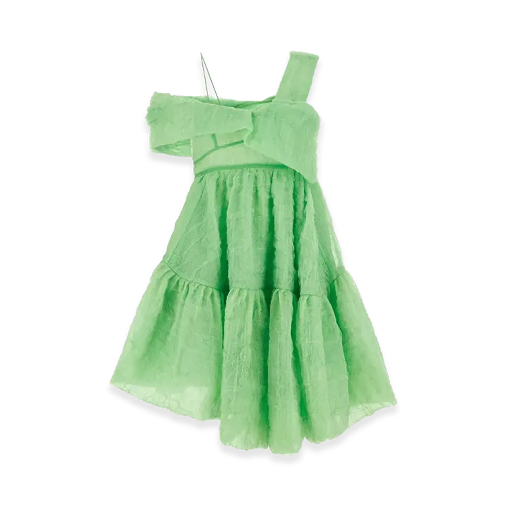 Cecilie Bahnsen Women's Silk Blend Soon Mini Dress "Green"