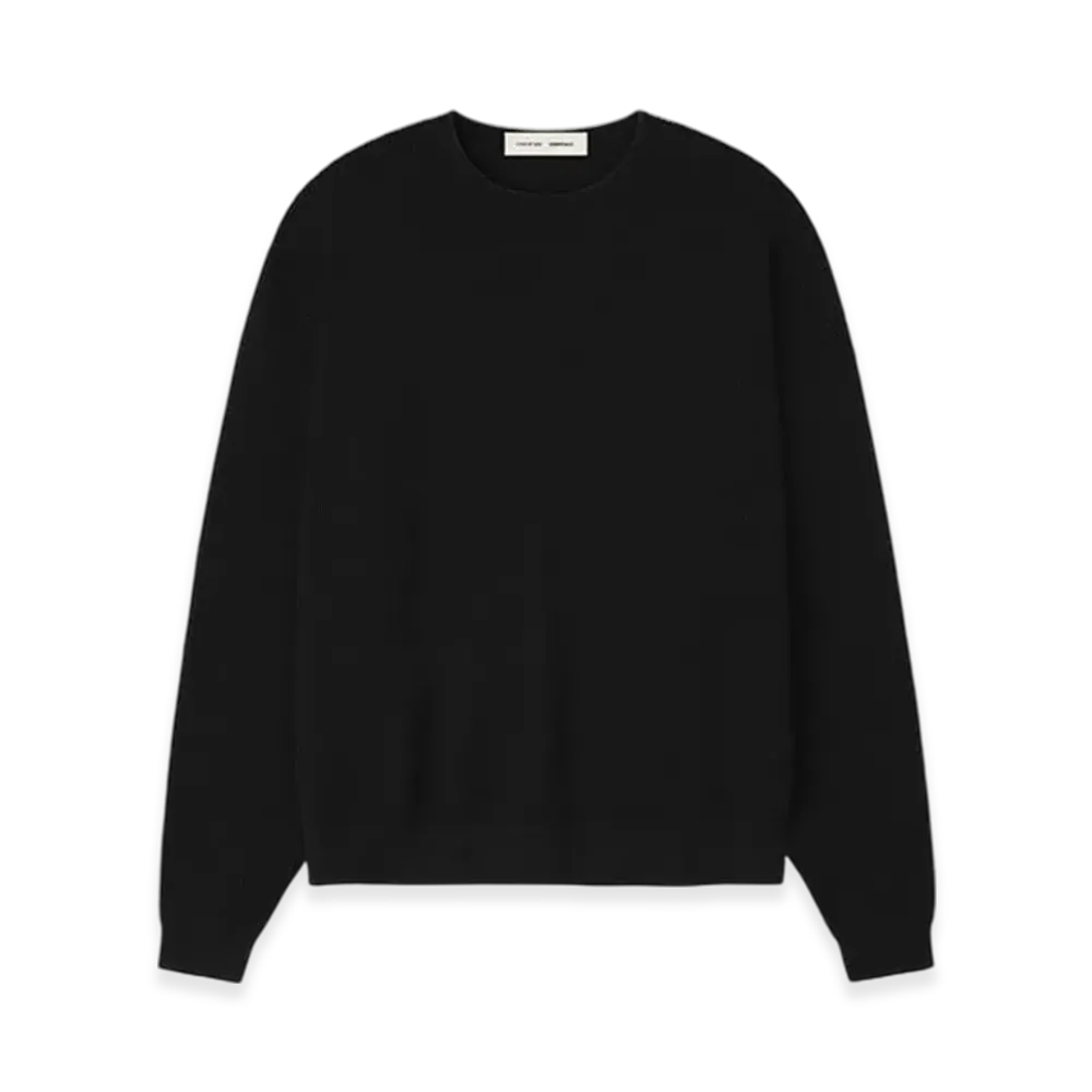 FEAR OF GOD ESSENTIALS Waffle Crewneck 90's Sweater "Vintage Black"