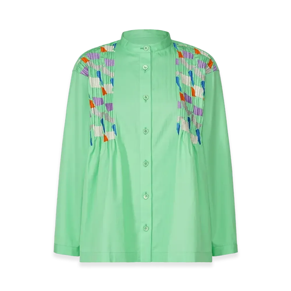 PLEATS PLEASE ISSEY MIYAKE Grainy Shirt "Mint Green"
