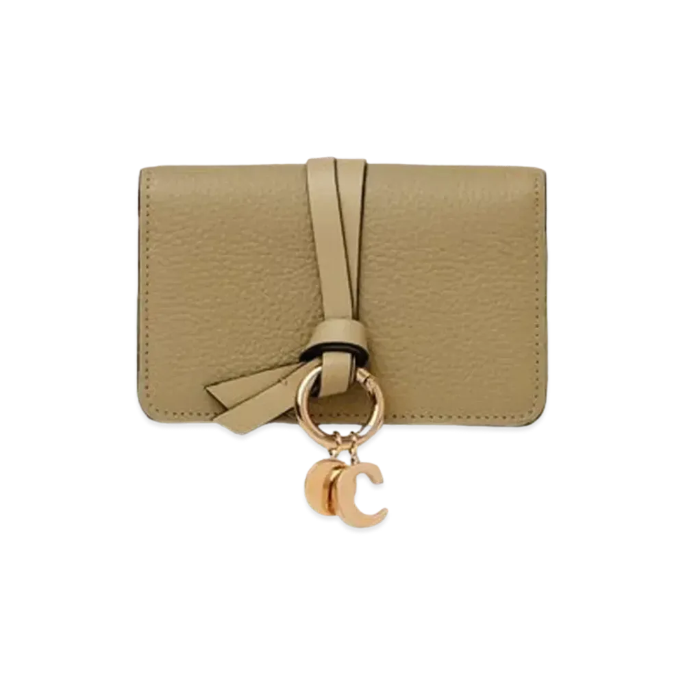 Chloe Alphabet Card Holder Grained&Shiny Calfskin "Pottery Green"