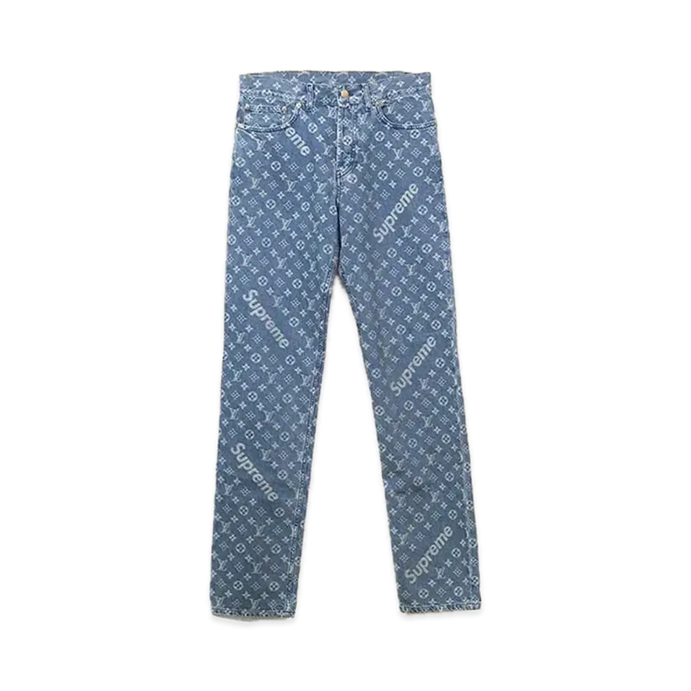 Supreme x Louis Vuitton Jacquard Denim 5-Pocket Jean "Blue"