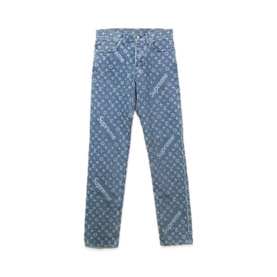 Supreme x Louis Vuitton Jacquard Denim 5-Pocket Jean "Blue"