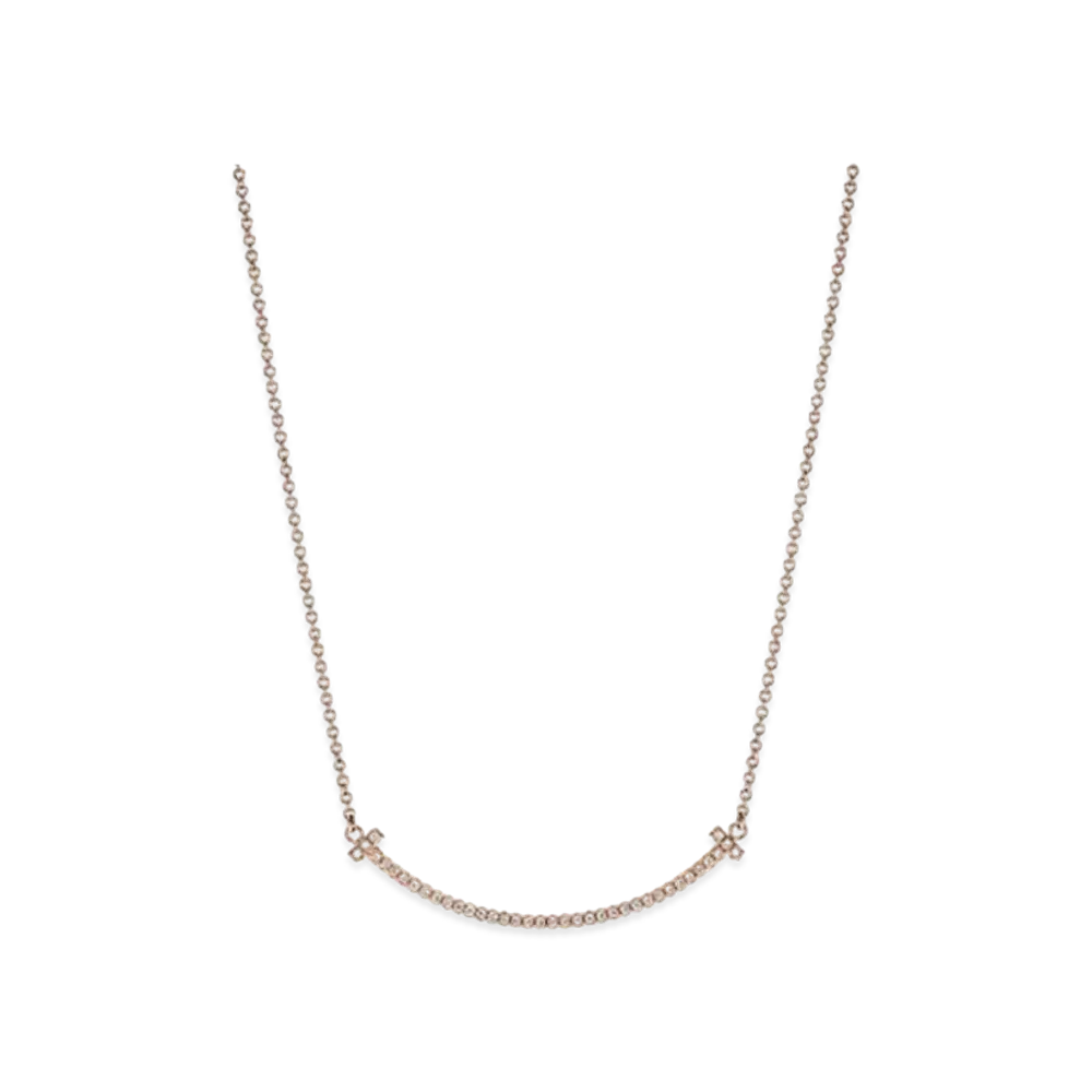 Tiffany & Co. Tiffany T Smile Pendant With Diamonds Small "Rose Gold"