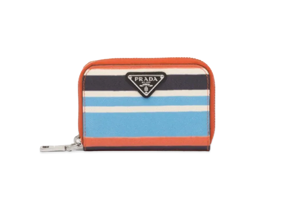 PRADA Print Saffiano Reather Coin Case "Orange"