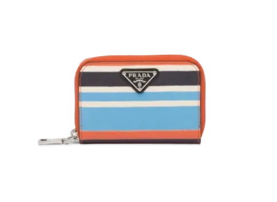 PRADA Print Saffiano Reather Coin Case "Orange"