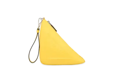 PRADA Triangle Leather Pouch "Yellow"