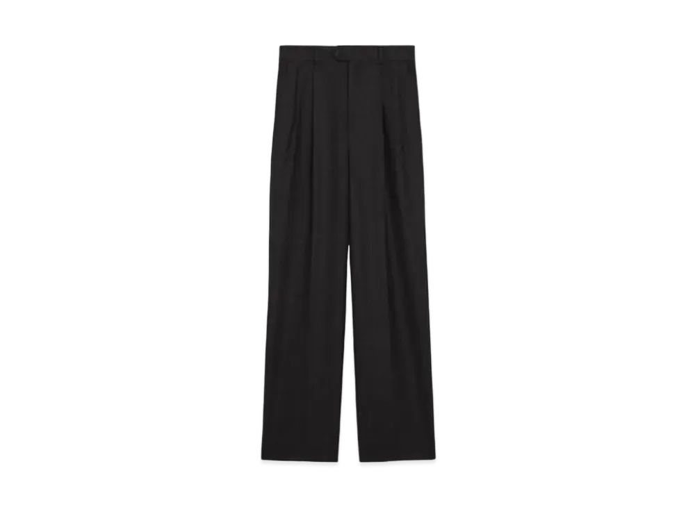 CELINE Striped Skate Pants / Wool Gabardine "Black/Anthracite"