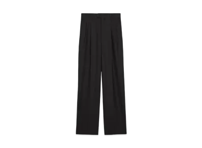 CELINE Striped Skate Pants / Wool Gabardine "Black/Anthracite"