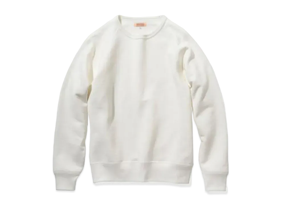 THE REAL McCOY'S 9oz. LOOPWHEEL RAGLAN SLEEVE SWEATSHIRT "Milk"