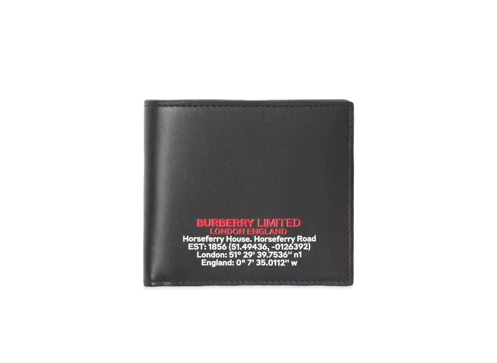 BURBERRY Location Printed International By Fold Wallet "Black"