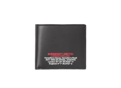 BURBERRY Location Printed International By Fold Wallet "Black"