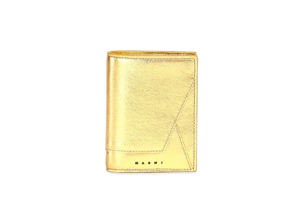 Marni Gold Metallic Nappa Leather Bi-Fold Wallet "Gold Sand"
