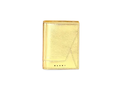 Marni Gold Metallic Nappa Leather Bi-Fold Wallet "Gold Sand"