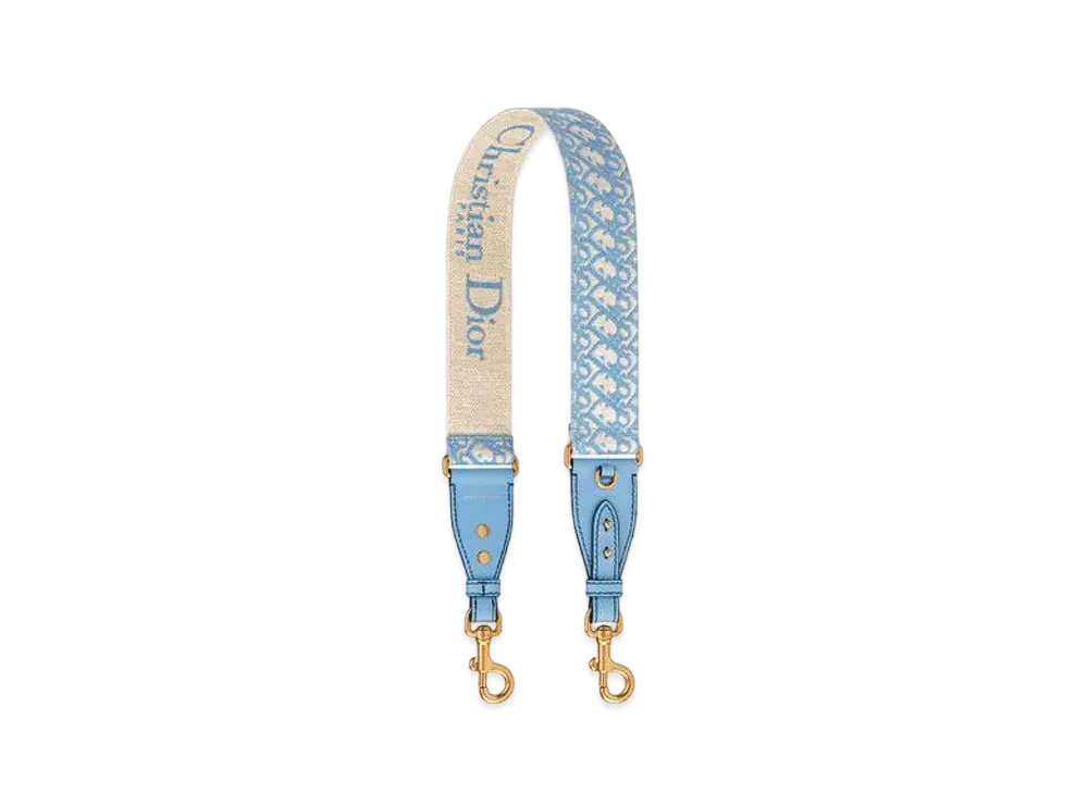 Dior Shoulder Strap Dior Oblique Embroidery "Blue"