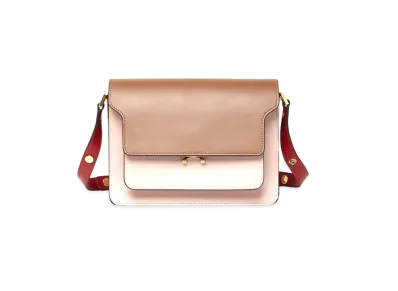 Marni TRUNK Bag in Smooth Calf "Beige/Pink/Red"