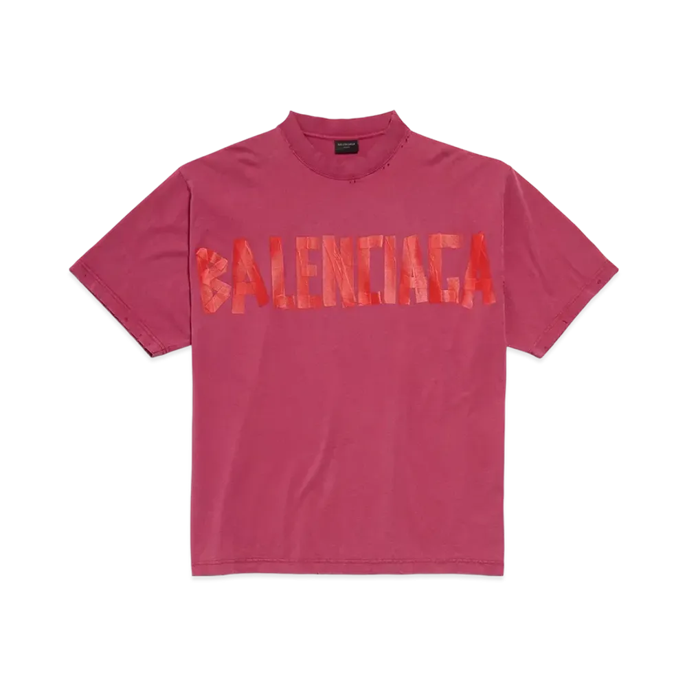 BALENCIAGA Tape Type T-Shirt Medium Fit "Raspberry"