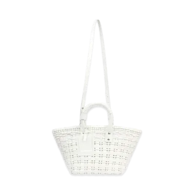 BALENCIAGA Women's Bistro XS Basket With Strap "White"