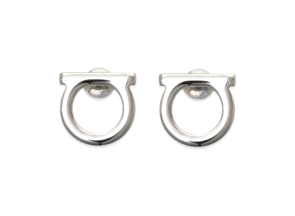 Salvatore Ferragamo Women's Gancini Earrings "Silver"