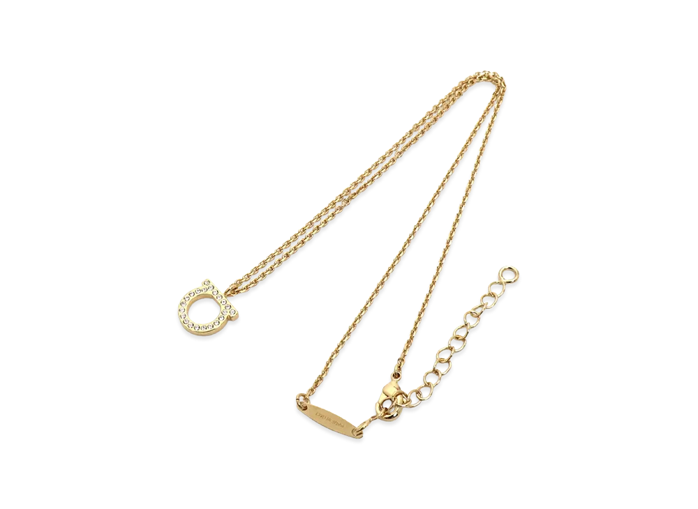 Salvatore Ferragamo Women's Gancini Crystal Pendant "Gold"