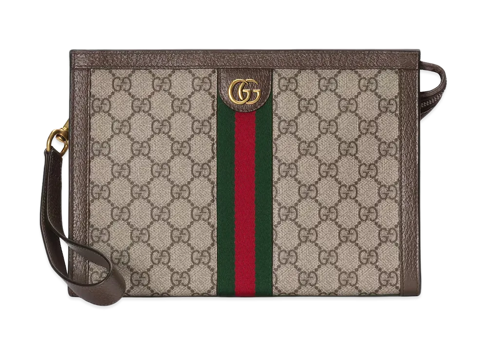 GUCCI Printed GG Supreme Fabric Ophidia Clutch "Printed"