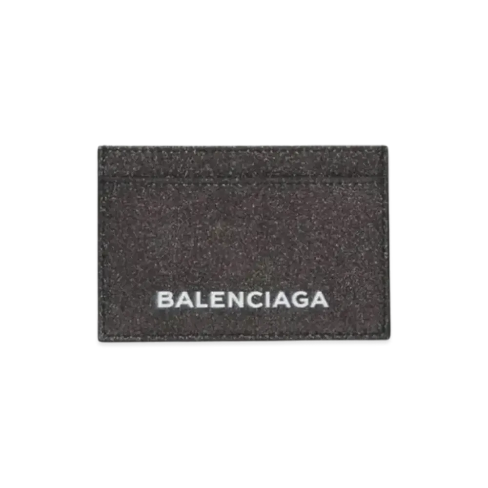 BALENCIAGA Basic Single Card Holder Glitter Essential Accessory "Black"