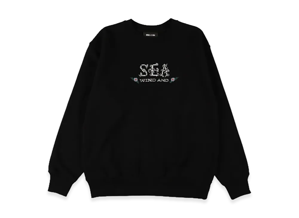 WIND AND SEA Hand Stitch Logo Crewneck Sweatshirt "Black"