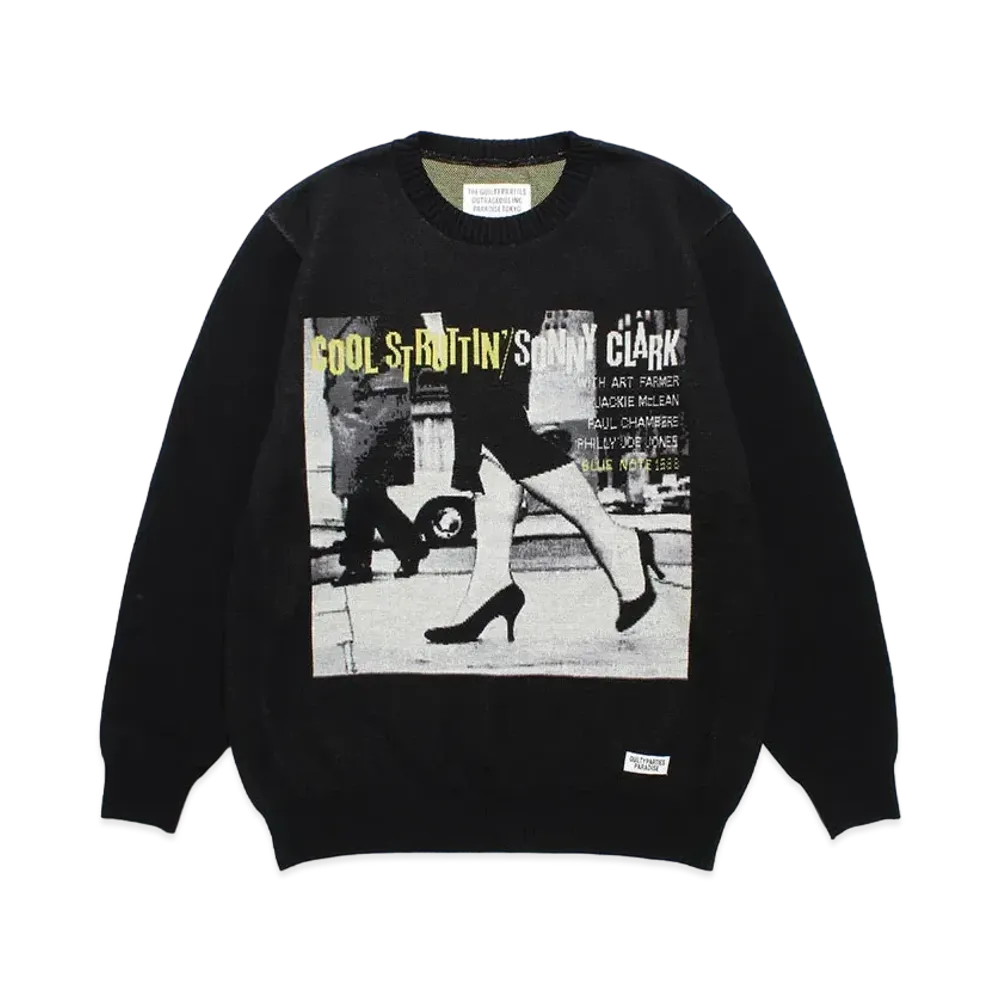WACKO MARIA BLUE NOTE Jacquard Knit Sweater "Black"