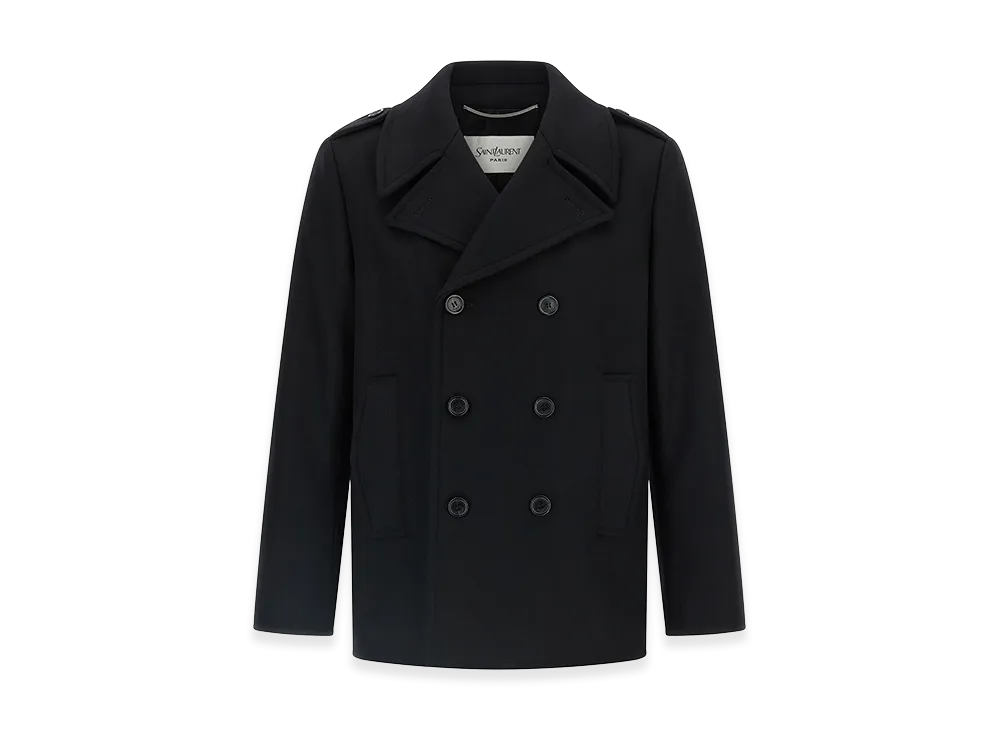 Saint Laurent Wool Coat "Black"