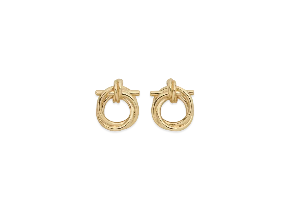Salvatore Ferragamo Twisted Gancini Earrings "Gold"