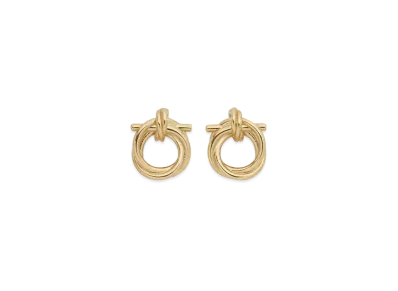 Salvatore Ferragamo Twisted Gancini Earrings "Gold"