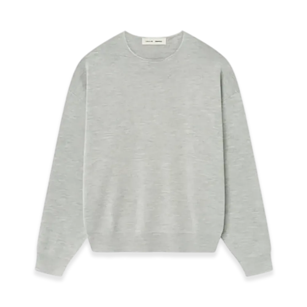 FEAR OF GOD ESSENTIALS Merino Long Sleeve Crewneck Sweater "Concrete Heather"