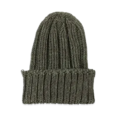 BEAMS Watch Cap Linen Like Cotton "Olive"