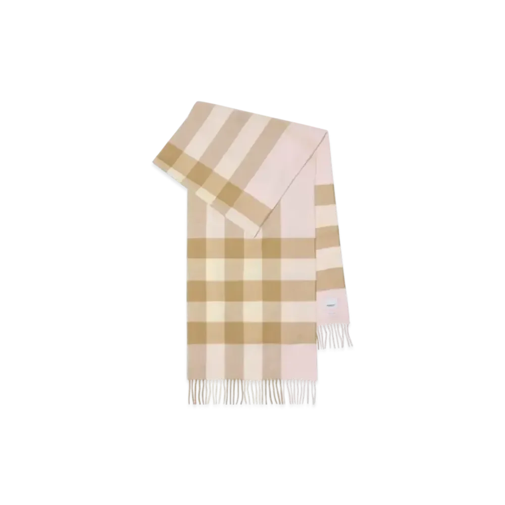 Burberry Check Cashmere Scarf "Alabaster Pink"