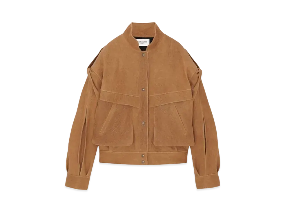 Saint Laurent Oversized Jacket In Lambskin "Vigogne"