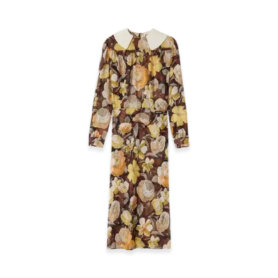 MIU MIU Women's Floral Georgette Dress "Ebony"
