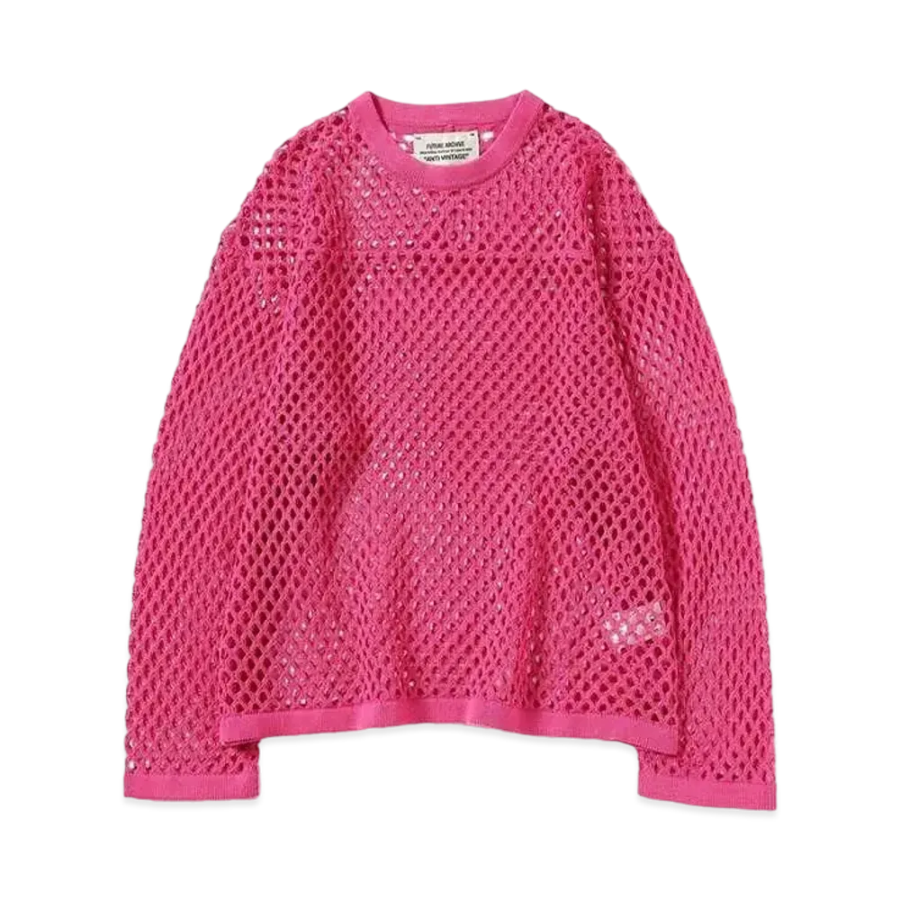 BEAMS x FUTURE ARCHIVE Net Knit Long Sleeve "Pink"
