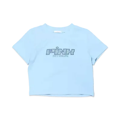 atmos pink Logo Rhinestone T "Sax"
