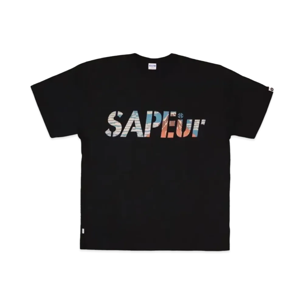 SAPEur The Great Wave Katsushika Hokusai Red Fuji S/S Tee "Black" A0024-420