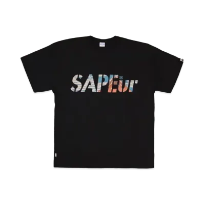 SAPEur The Great Wave Katsushika Hokusai Red Fuji S/S Tee "Black" A0024-420